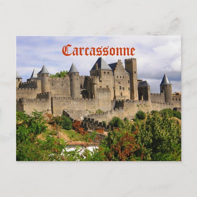 Cartão Postal Fortaleza Carcassonne na França (Frente)