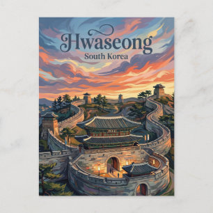 Cartão Postal Fortaleza de Hwaseong Coreia do Sul