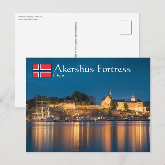 Cartão Postal Fortaleza de Oslo Akershus (Frente/Verso)