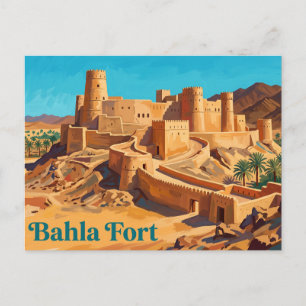 Cartão Postal Forte de Bahla Omã