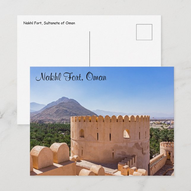 Cartão Postal Forte de Nakhl, Omã (Frente/Verso)