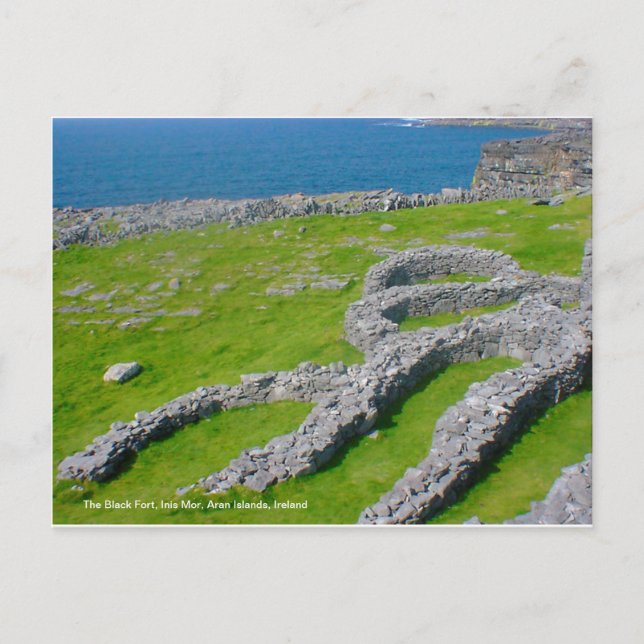 Cartão Postal Forte Negro, Inis Mor, Ilhas Aran, Irlanda (Frente)