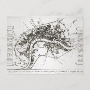 Cartão Postal Fortificações de Londres em 1642 e 1643, 1738