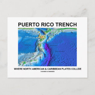 Cartão Postal Fossa de Porto Rico Onde Norte-Americano e Cariben
