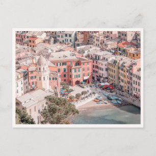 Cartão Postal Foto Aérea da Vila Italiana Vernazza Cinque Terre