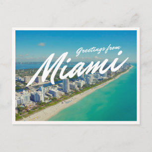 Cartão Postal Foto Aérea de Miami Beach Flórida Cumprimentos
