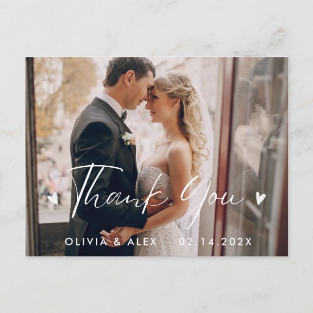 Cartão Postal Foto Agradecimento de Casamento (Frente)