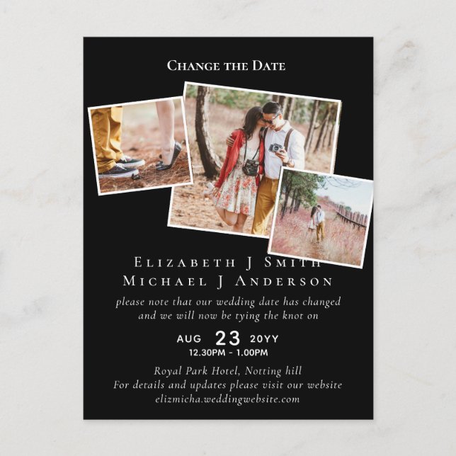 Cartão Postal FOTO Alterar os planos de data Adiando qualquer ev (Frente)