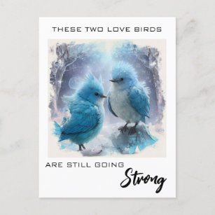 Cartão Postal *~* FOTO Aniversário Fluffy Love Birds AP54