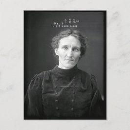 Cartão Postal Foto Antiga de Crime Criminal Mugshot Preto e Bran