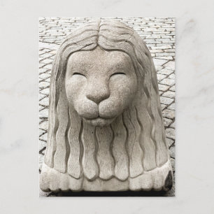 Cartão Postal Foto antiga de Santa Suecia Stone Lion Statu