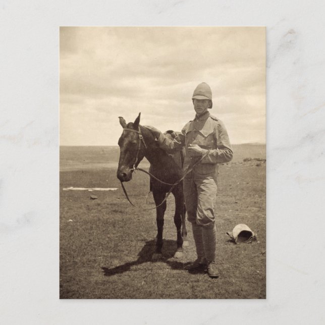 Cartão Postal Foto antiga de um soldado britânico - Guerra do Bo (Frente)