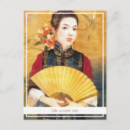 Cartão Postal Foto bonita vibrante de senhora chinesa oriental
