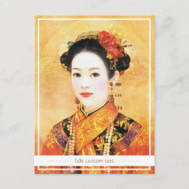 Cartão Postal Foto bonita vibrante de senhora chinesa oriental