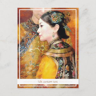 Cartão Postal Foto bonita vibrante de senhora chinesa oriental