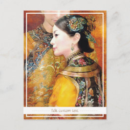 Cartão Postal Foto bonita vibrante de senhora chinesa oriental