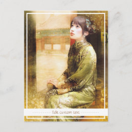 Cartão Postal Foto bonita vibrante de senhora chinesa oriental