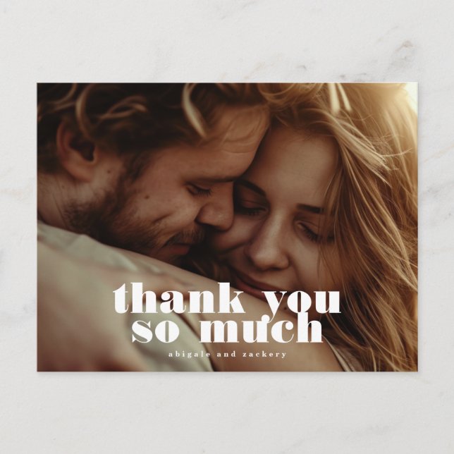 Cartão Postal Foto Branca Preta Moderna (Frente)