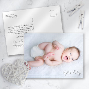 Cartão Postal Foto: Caligrafia Nome Nascimento Aposta Novo Obrig