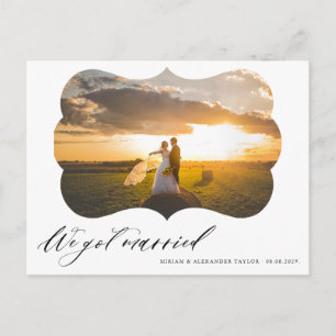 Cartão Postal Foto: Cartaz de anúncio de casamento