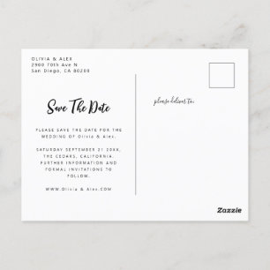 Cartão Postal Foto: casamento Salvar o aviso de data