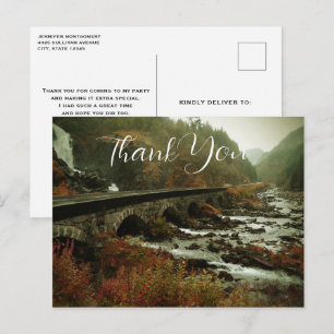Cartão Postal Foto Cênica Cachoeiras e Floresta Obrigado