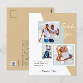 Cartão Postal Foto Collage OBRIGADO VOCÊ Casamento/Bebê/Formando