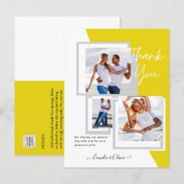 Cartão Postal Foto Collage OBRIGADO VOCÊ Casamento/Bebê/Formando