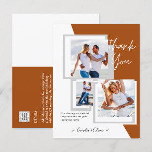 Cartão Postal Foto Collage OBRIGADO VOCÊ Casamento/Bebê/Formando