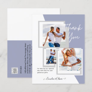 Cartão Postal Foto Collage OBRIGADO VOCÊ Casamento/Bebê/Formando