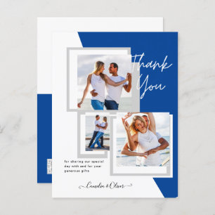 Cartão Postal Foto Collage OBRIGADO VOCÊ Casamento/Bebê/Formando