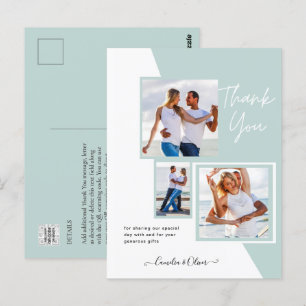 Cartão Postal Foto Collage OBRIGADO VOCÊ Casamento/Bebê/Formando