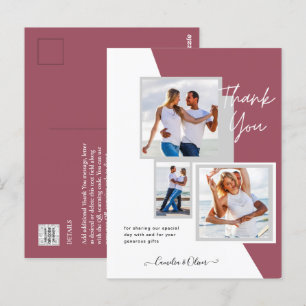 Cartão Postal Foto Collage OBRIGADO VOCÊ Casamento/Bebê/Formando