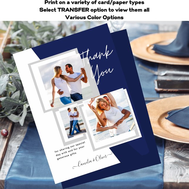 Cartão Postal Foto Collage OBRIGADO VOCÊ Casamento/Bebê/Formando (Criador carregado)