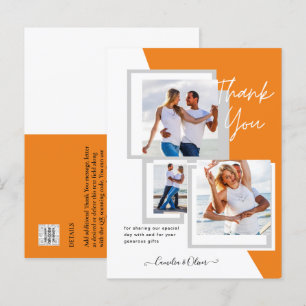 Cartão Postal Foto Collage OBRIGADO VOCÊ Casamento/Bebê/Formando