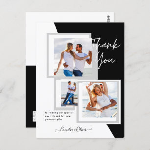 Cartão Postal Foto Collage OBRIGADO VOCÊ Casamento/Bebê/Formando