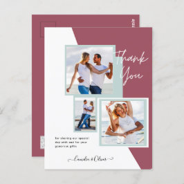 Cartão Postal Foto Collage OBRIGADO VOCÊ Casamento/Bebê/Formando