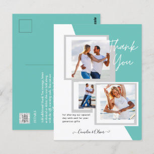 Cartão Postal Foto Collage OBRIGADO VOCÊ Casamento/Bebê/Formando