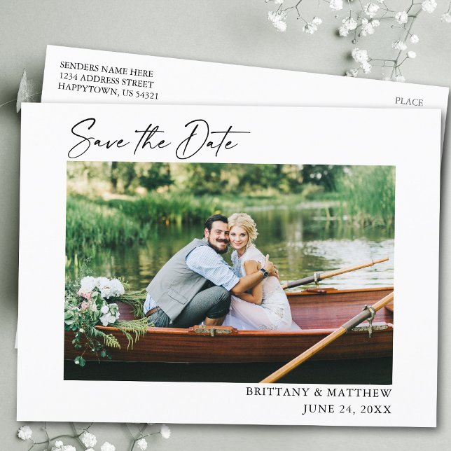 Cartão Postal Foto da Caneta de Tinta Moderna de Caligrafia Salv (Customize to change your personalized text size or text style.)