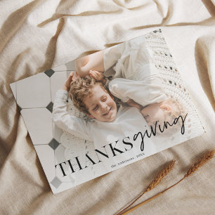 Cartão Postal Foto da família   Ação de Graças Feliz