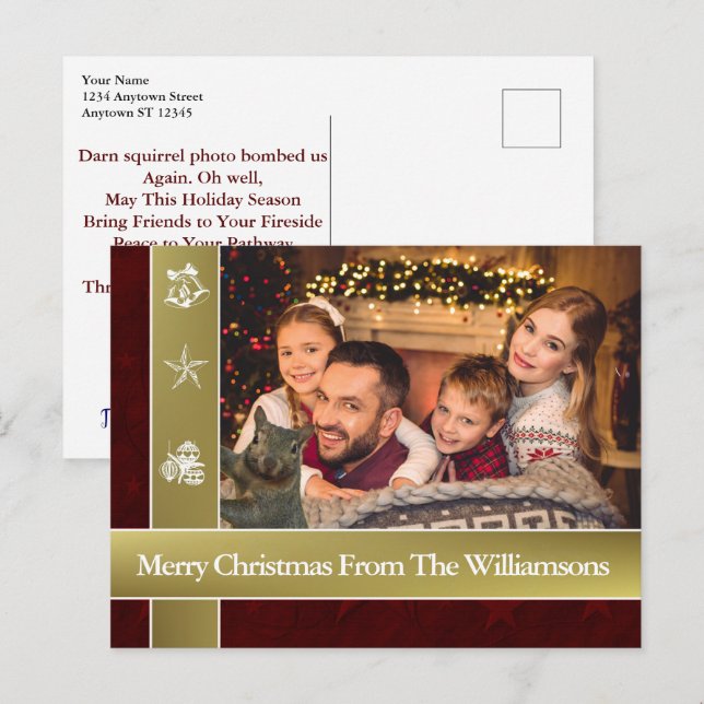 Cartão Postal Foto da Família de Bombas Fotográficas de Esquilo  (Frente/Verso)