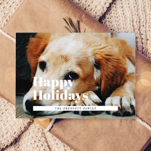 Cartão Postal Foto da família de feriados felizes do Retro