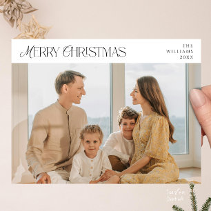 Cartão Postal Foto da família de Natal feliz e elegante