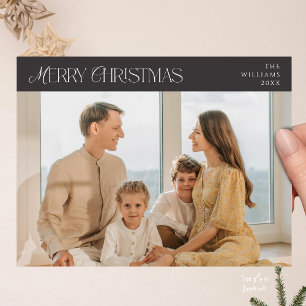 Cartão Postal Foto da família de Natal feliz e elegante