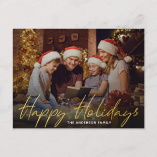 Cartão Postal Foto da família de Natal Feliz Férias