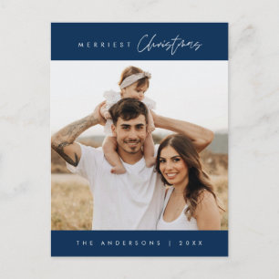 Cartão Postal Foto da família de Natal mais feliz, Cozy moderno