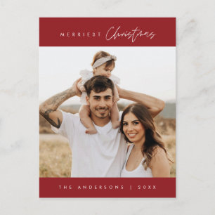 Cartão Postal Foto da família de Natal mais feliz, Cozy moderno