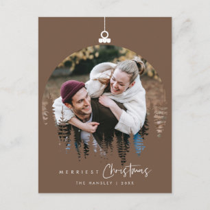 Cartão Postal Foto da família de Natal mais feliz e minimalista 