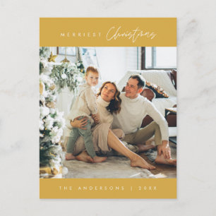 Cartão Postal Foto da família de Natal mais feliz e minimalista