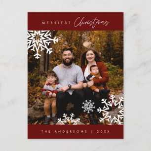 Cartão Postal Foto da família de Natal mais feliz e minimalista 
